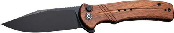 /STONEWASH BUTTON LOCKCIVIVI KNIFE COGENT 3.47" WOOD 