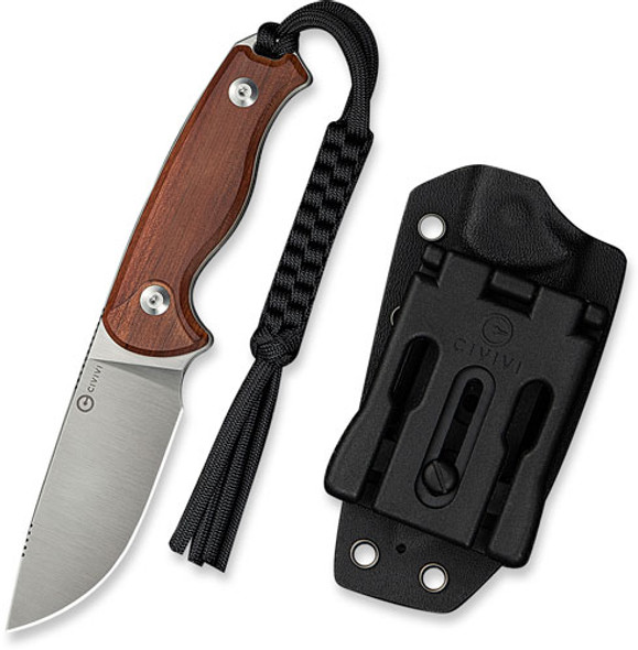 FIXED GUIBOURTIA WOOD/SATINCIVIVI KNIFE TIMBERBARK 3.2" 