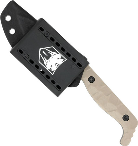 TAN D2 STEEL W/KYDEX SHEATHCOBRATEC KINGPIN 4" FIXED BLD 