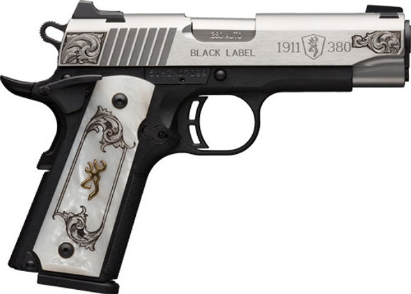 380ACP FS 4.25" WHITE PEARL*BG 1911-380 MED. S/S ENGRAVED 