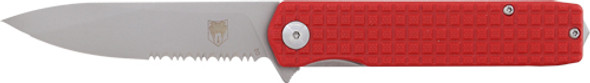 RED/SS D2 SERRATED BLADECOBRATEC MEDIUM CAYDEN 3.25" 