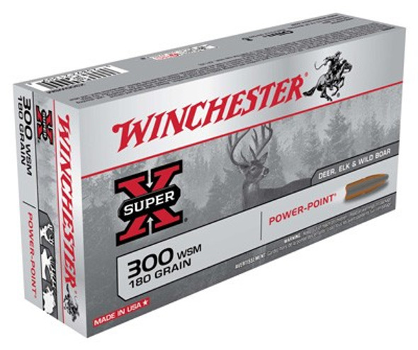 180GR POWER POINT 20RD 10BX/CSWINCHESTER SUPER-X 300 WSM 