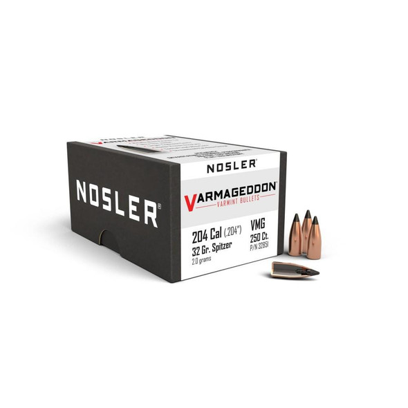Nosler VarMageddon Bullets .20 cal .204" 32 gr FB-TIPPED 250/ct