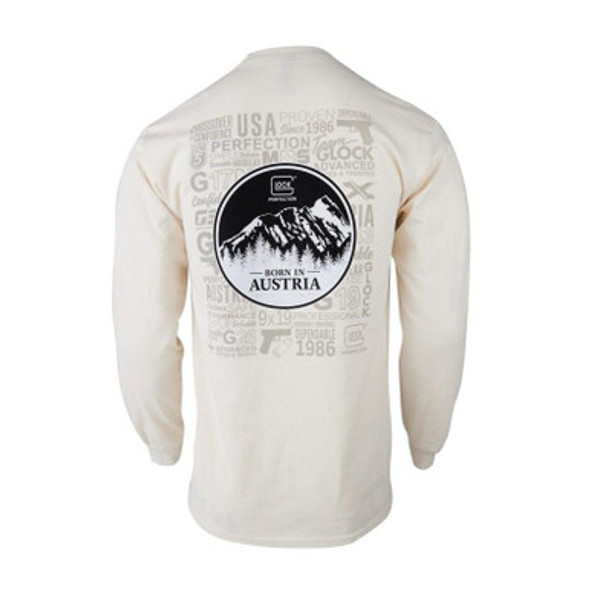 Glock Born in Austria Long Sleeve Shirt Tan S