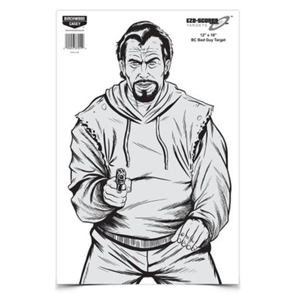 Birchwood Casey Eze-Scorer BC Bad Guy Paper Target - 12"x18" 10 Pack