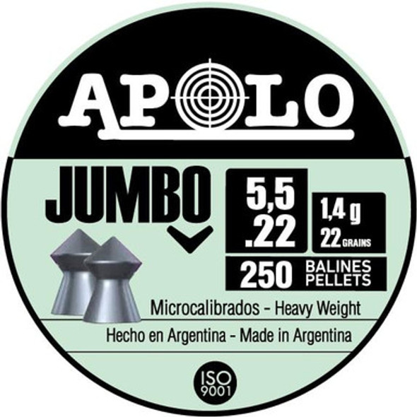 Hatsan Apolo Jumbo Air Rifle Pellets 22 Cal 22 gr 250/ct