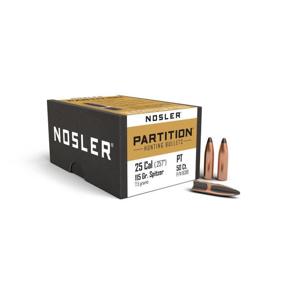 Nosler Partition Bullets .25 cal .257" 115 gr SPT 50/ct