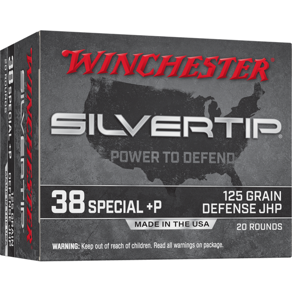 Winchester Silvertip Handgun Ammunition 38 Spl(+P) 125 gr. JHP 945 fps 20/ct