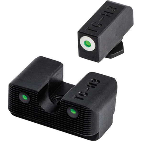 Truglo Tritium Pro Night Sights for Glock 17 / 17L 19 22 23 24 26 27 33 34 35 38 39 Front Outline White Rear Green