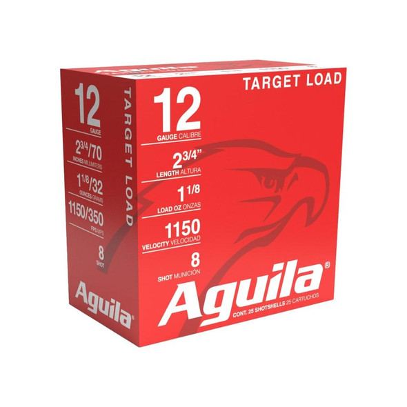 Aguila Light Target Shotshells 12ga 2-3/4" 1-1/8oz 1150 fps #8 25/ct
