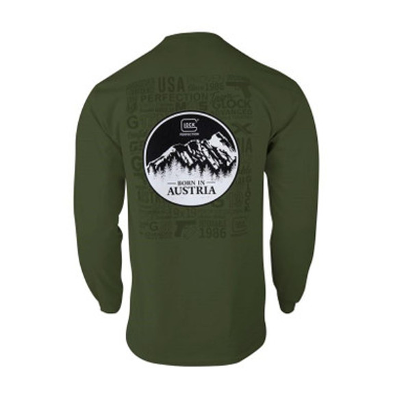 Glock Born in Austria Long Sleeve Shirt Military Green S