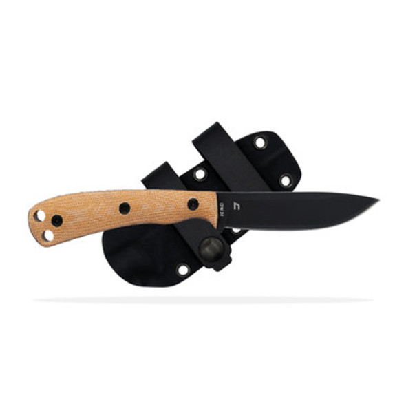 Shield Arms Ascent Fixed Knife 3-3/5" Black Drop Point Blade Brown