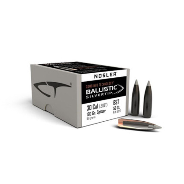Nosler Ballistic SilverTip Hunting Bullets .30 cal .308" 180 gr SBT-BSTIP 50/ct