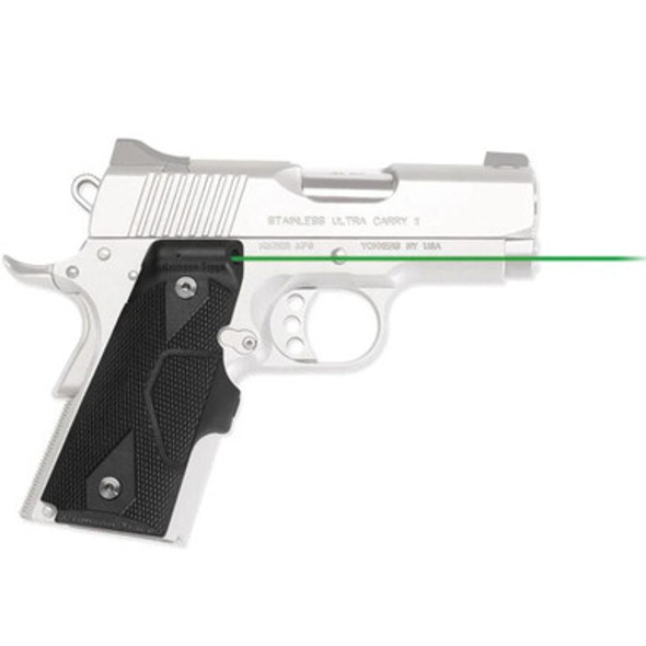 Crimson Trace LG-404G Front Activation Green Handgun Lasergrips for 1911 Compact Black