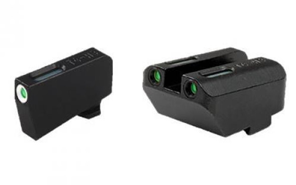 Truglo TFX Tritium/Fiber-Optic Day/Night Sight Set (Suppressor Height) fits Glock 20 21 25 28 29 30 31 32 37 40 and 41 - White Outline Front