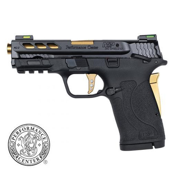S&W Performance Center M&P 380 SHIELD EZ M2.0 .380 Auto 8rd Magazine 3.8" Gold Ported Barrel MA Compliant-USED