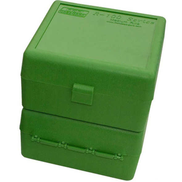 MTM Case Guard RS100 Series Small Rifle Ammo Box 100 Rounds Green