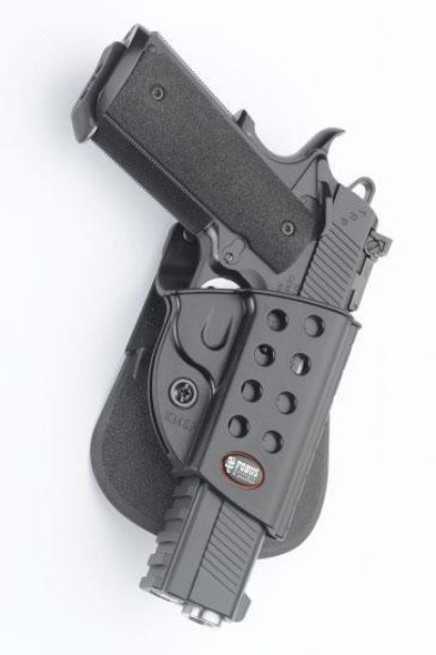 Fobus Evolution Series Paddle Holster For Springfield 1911 w/ Rail in Black Right Hand