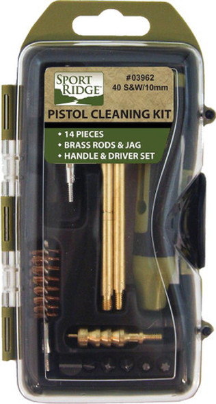 TacShield Sport Ridge 14pc Pistol Cleaning Kit - 40 Cal/10mm Black