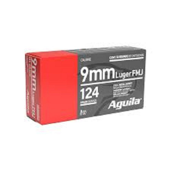 Aguila Handgun Ammuntion 9mm Luger 124 gr FMJ 1115 fps 1000/ct