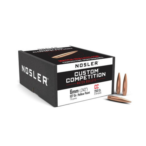 Nosler Custom Competition Bullets 6mm .243" 107 gr HPBT 250/ct