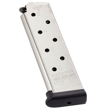 Chip McCormick Railed Power Handgun Magazine Stainless (RPM) .45 ACP 8/rd