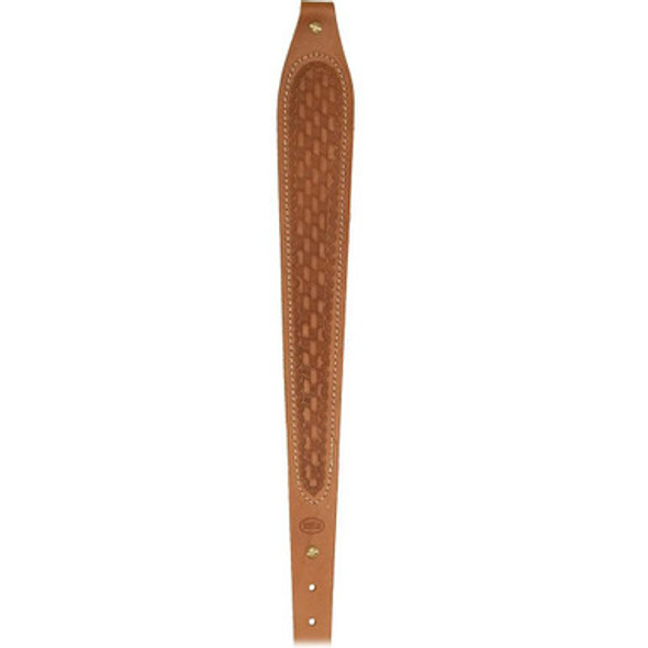 Hunter Suede Lined Cobra Rifle Sling Basket Weave Chestnut Tan