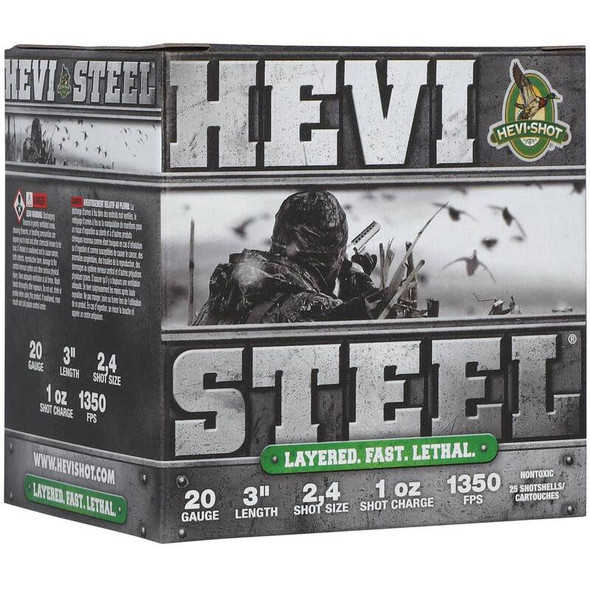 HEVI-Shot HEVI-Steel Layered Shotshells 20ga 3" 1-3/8oz 1350 fps #24 25/ct