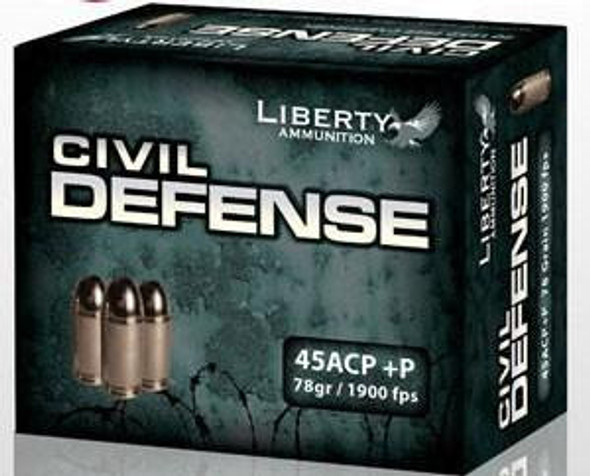 Liberty Civil Defense Handgun Ammunition .45 ACP (+P) 78 gr 1900 fps SCHP 20/ct