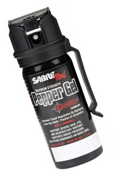 Sabre 1.8 oz Crossfire Pepper Gel w/ Belt Clip