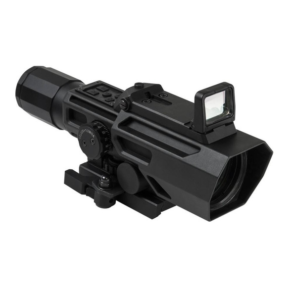 NcStar VSM ADO Dual Optic 3-9x42mm P4 Sniper Rifle Scope with Integrated Fold-Down Red Dot Optic - Black