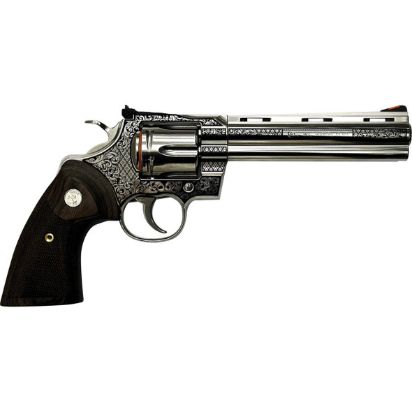Colt Python "Filigree Barrel and Frame" Handgun .357 Mag 6rd Capacity 6" Barrel Stainless Finish Wood Grips