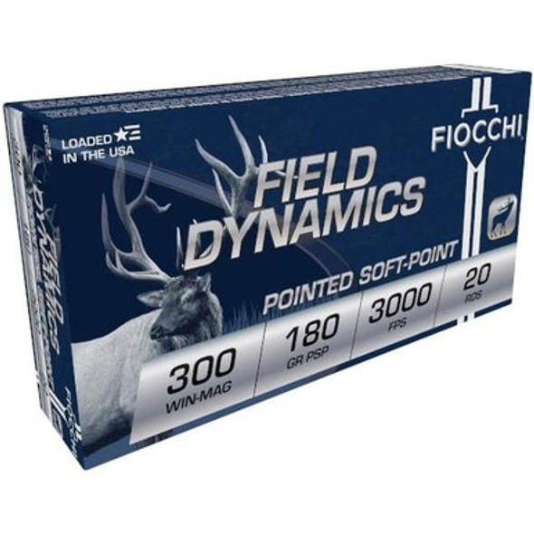 Fiocchi Field Dynamics Rifle Ammunition .300 Win Mag 180 gr PSP 3000 fps 20/ct