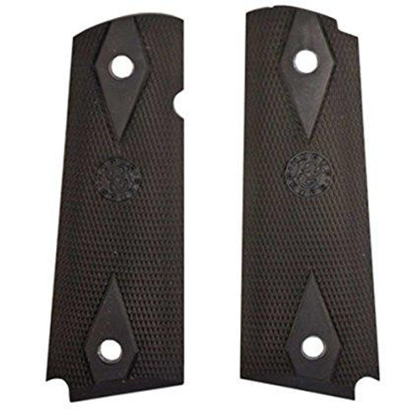 Hogue Colt Government Grips .45 1911 Rubber Grips Panels Checkered with Diamonds  - Black