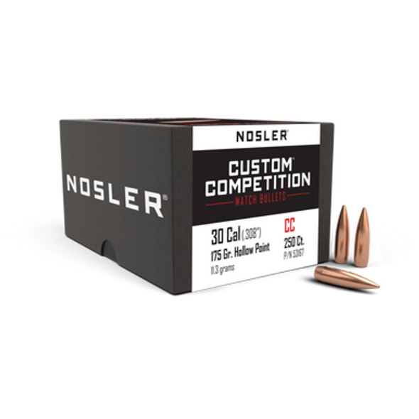 Nosler Custom Competition Bullets .30 cal .308" 175 gr HPBT 250/ct