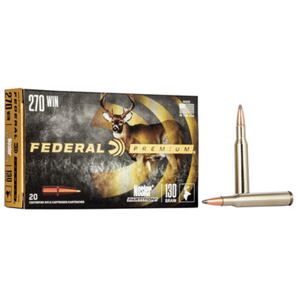 Federal Premium Vital-Shok Rifle Ammunition .270 Win 130 gr PT 3060 fps - 20/ct