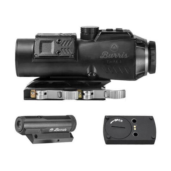 Burris T.M.P.R. 5 Modular Prism Kit : 5x32 AR Reticle / Red Laser Sight & Battery Pack Riser