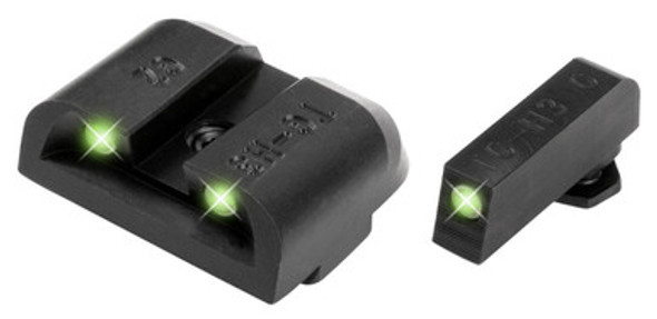 Truglo Tritium Pro Night Sights Fit Glock MOS 20 21 25 28 29 30 31 32 37 40 and 41 - White Outline Front/Rear Green