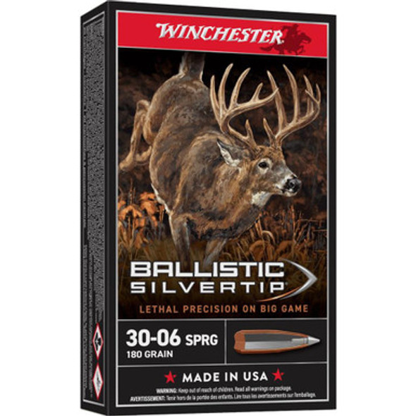 Winchester Ballistic Silvertip Rifle Ammunition .30-06 Sprg 180 gr. PT 2750 fps 20/ct
