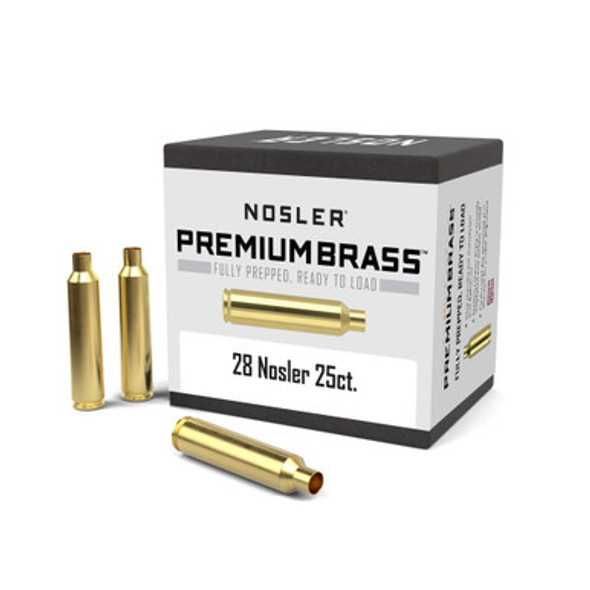 Nosler Unprimed Brass Rifle Cartridge Cases .28 Nosler 25/Box