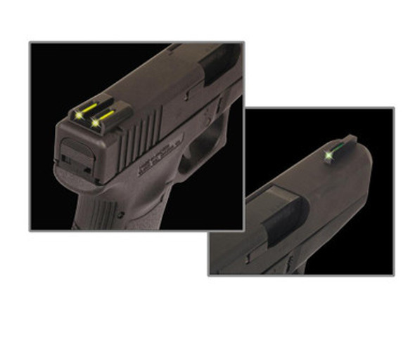 Truglo TFO Tritium/Fiber-Optic Day/Night Sights Fits Sig #8 Front/#8 Rear - Front Green/Rear Yellow