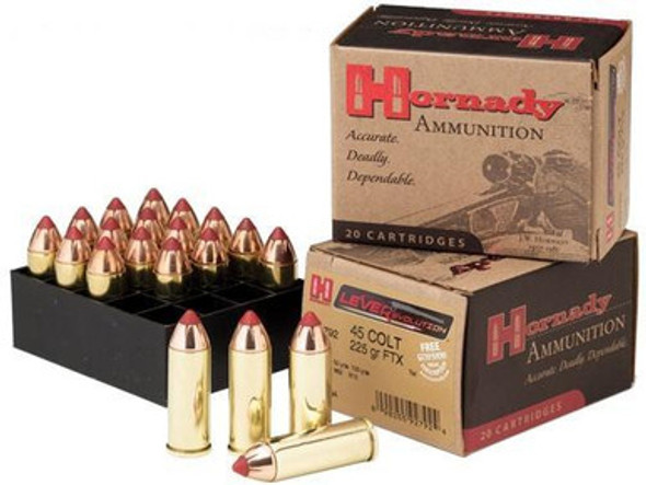 Hornady LEVERevolution Handgun Ammunition .45 Colt 225 gr FTX 960 fps 20/box