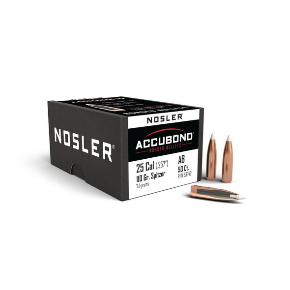 Nosler AccuBond Bullets .25 cal .257" 110 gr SBTZ-ACB 50/ct