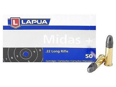Lapua Midas+ .22 LR 40 gr Midas+ LRN Rimfire Ammo - 50/box