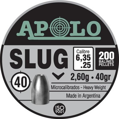 Hatsan Apolo Slug Air Rifle Pellets .25 Cal 40 gr 200/ct