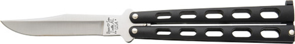 3.58" BLACK/SS CLIP POINTBEAR & SON BUTTERFLY KNIFE 