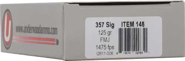 50RD 10BX/CSUNDERWOOD 357 SIG 125GR FMJ FN 