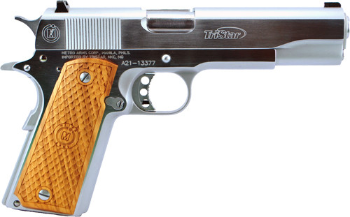 1911 38 SUPER 5" CHROME/WOOD<TRISTAR AMERICAN CLASSIC GOV'T 