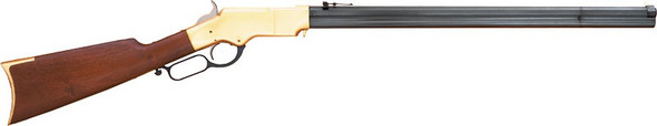24" BRASS FRAME/BLUED WALNUTCIMARRON HENRY CIVILIAN 45LC 