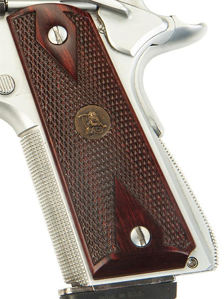 DOUBLE DIAMOND CHECKEREDPACHMAYR ROSEWOOD GRIPS 1911 